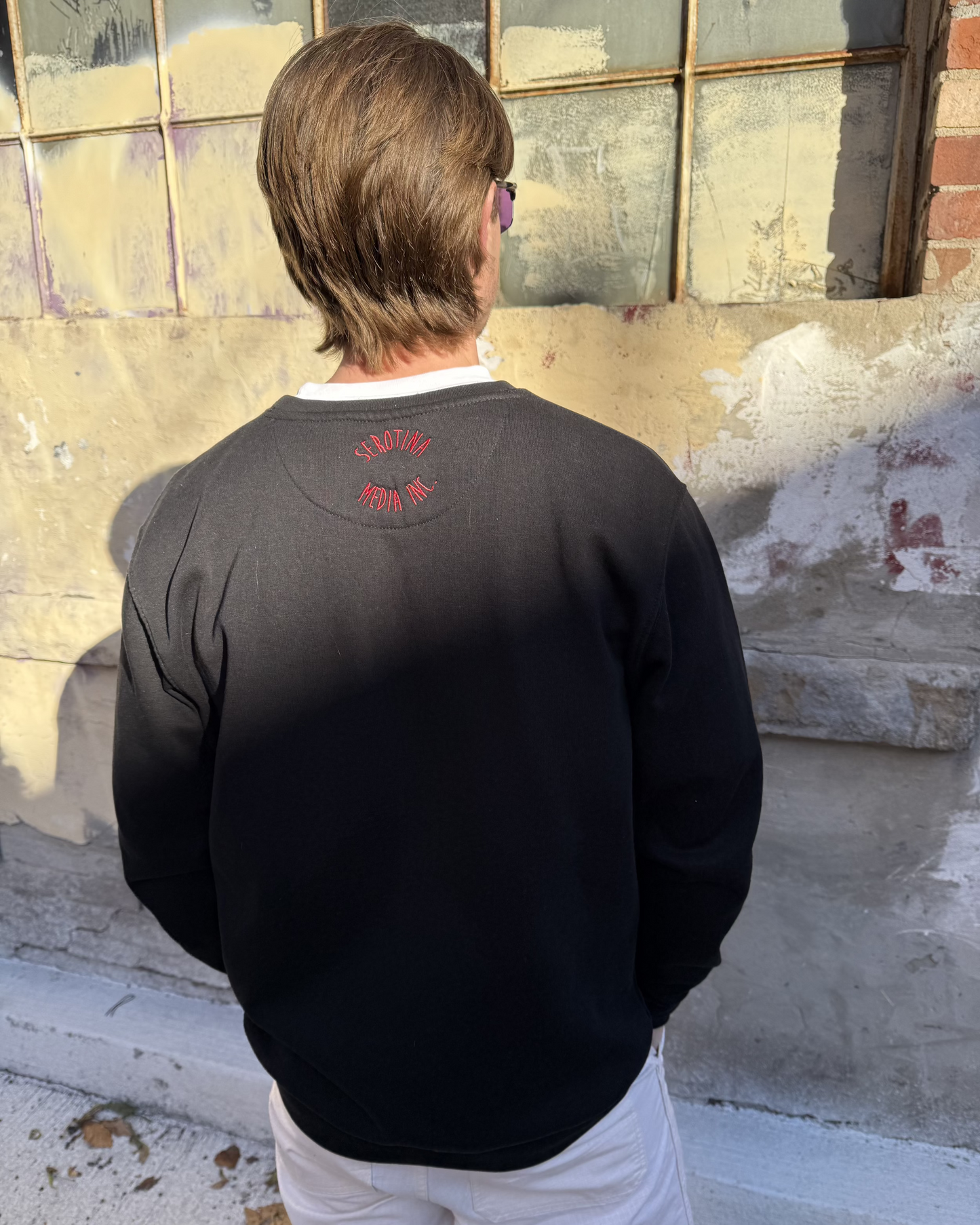 Cherry Crew-neck Sweater in Black