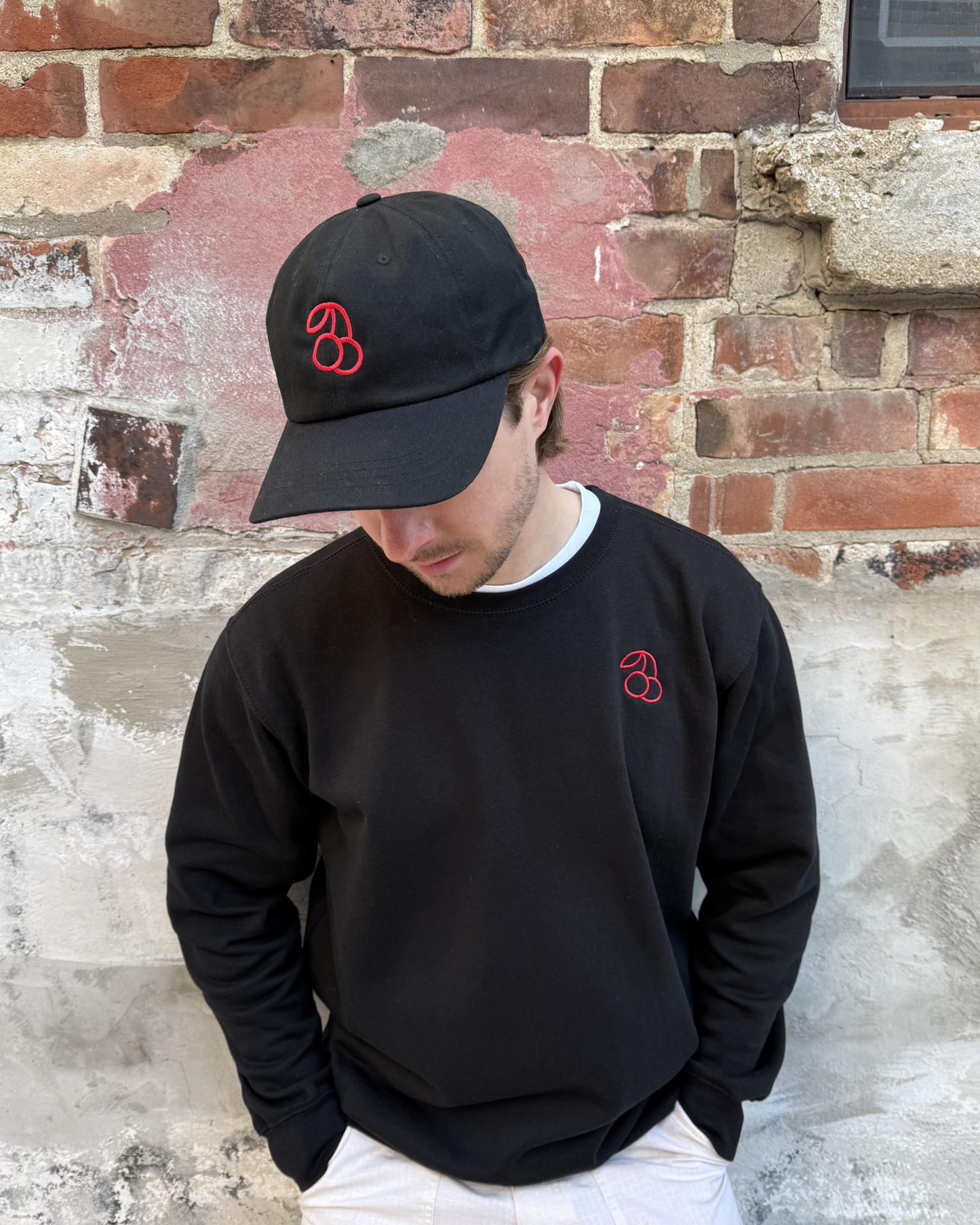 Cherry Classic Dad Cap in Black