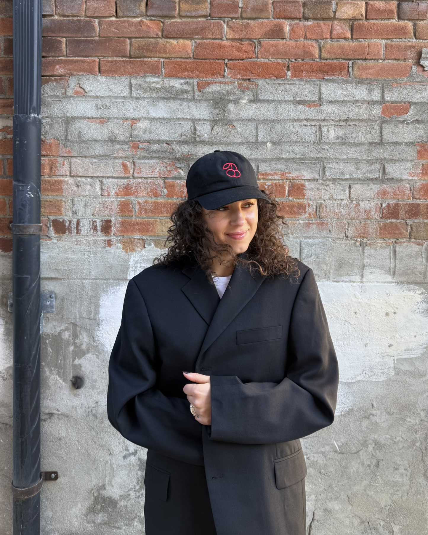 Cherry Classic Dad Cap in Black